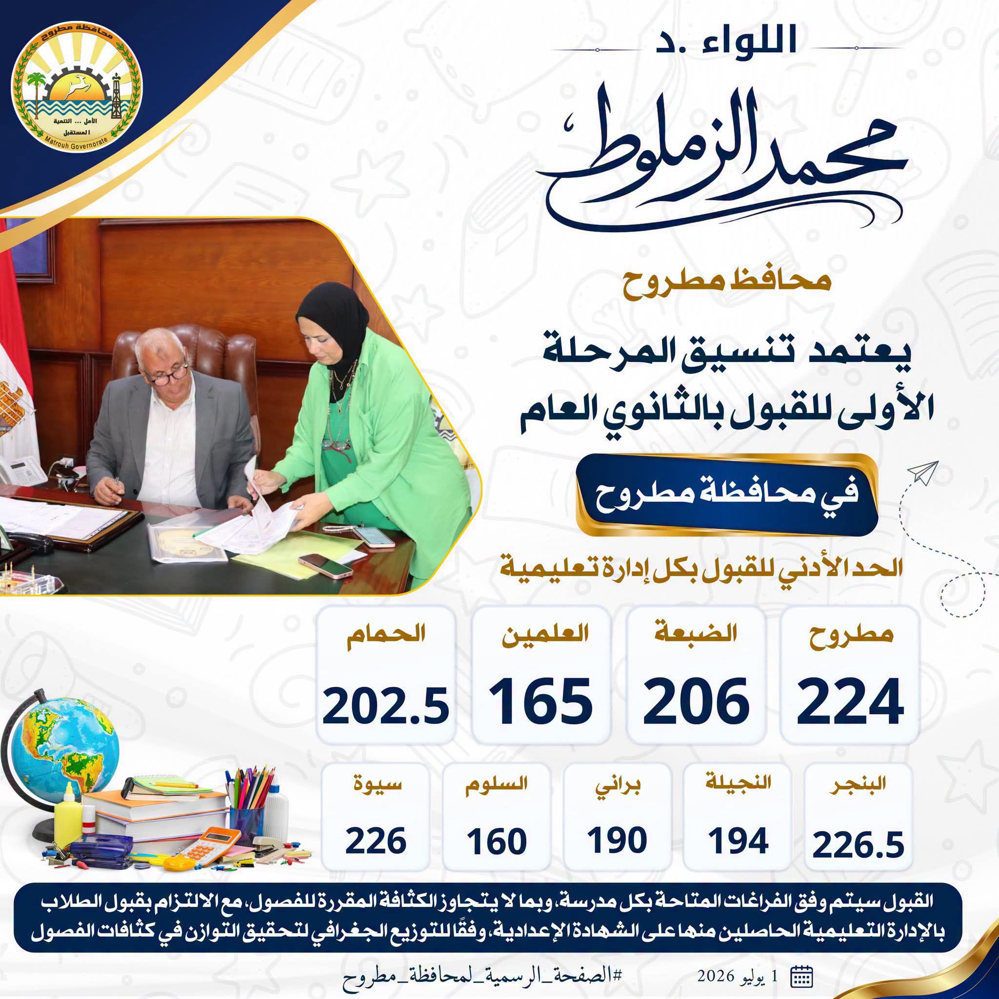 تنسيق الثانوية العامة محافظة مطروح 2026 رسميًا  1